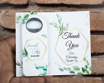 Bottle opener magnet with thank you tag card and jelatin bag, Magnet Opener Favors, Wedding Party Favors for Guests in bulk ,Thank you favor