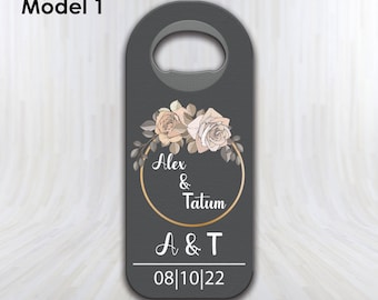 Customizable Wedding Favor For Guests, Personalized Wedding Gift, Magnetic Bottle Opener, Save The Date, Custom Cap Opener, Wedding Gift