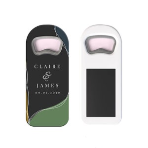 Personalized Magnet Bottle Opener Wedding Favor, Custom Engraved Bottle Opener for Guests, Wedding Souvenir, Magnet Bottle Opener in Bulk