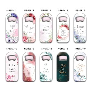 Personalized Magnet Bottle Opener Wedding Favor, Custom Engraved Bottle Opener for Guests, Wedding Souvenir, Magnet Bottle Opener in Bulk