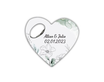 Customizable Wedding Favor For Guests, Heart Shape Wedding Thank You Favor, Magnetic Bottle Opener, Custom Wedding Gift, Save The Date