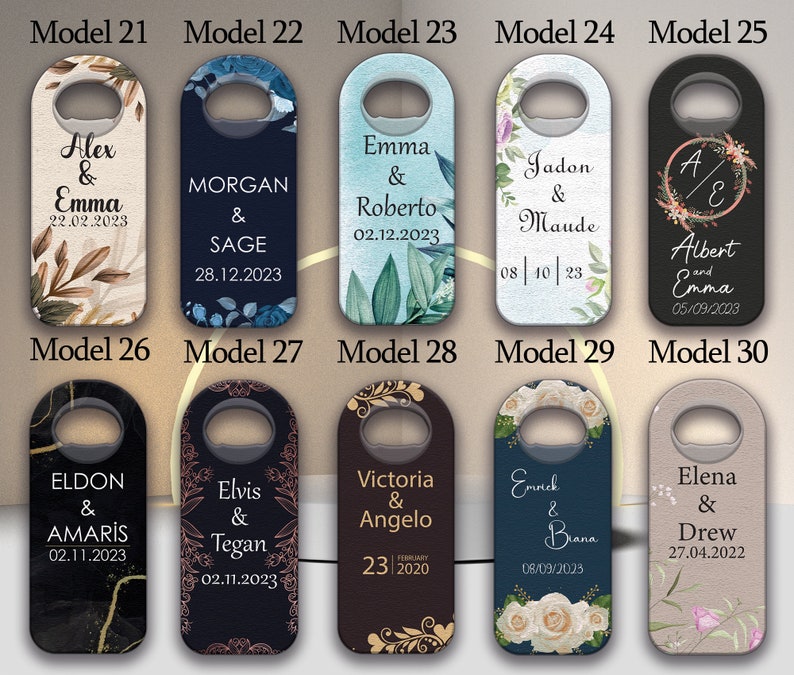 Personalized Magnet Bottle Opener Wedding Favor, Custom Engraved Bottle Opener, Wedding Souvenir, Magnet Bottle Opener in Bulk, Wedding Gift zdjęcie 3