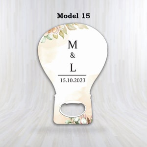 Suministros para fiestas de boda: imanes personalizables, abrebotellas para invitados, agradecimientos de boda, regalo de boda personalizado, regalo de boda.