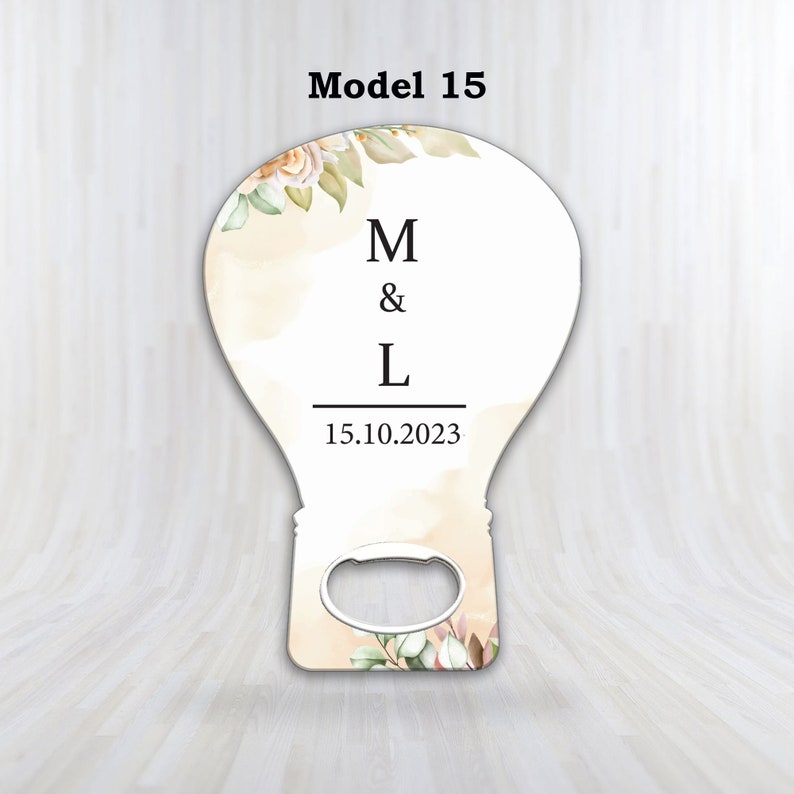 Customizable Wedding Favor Bottle Opener With Opener