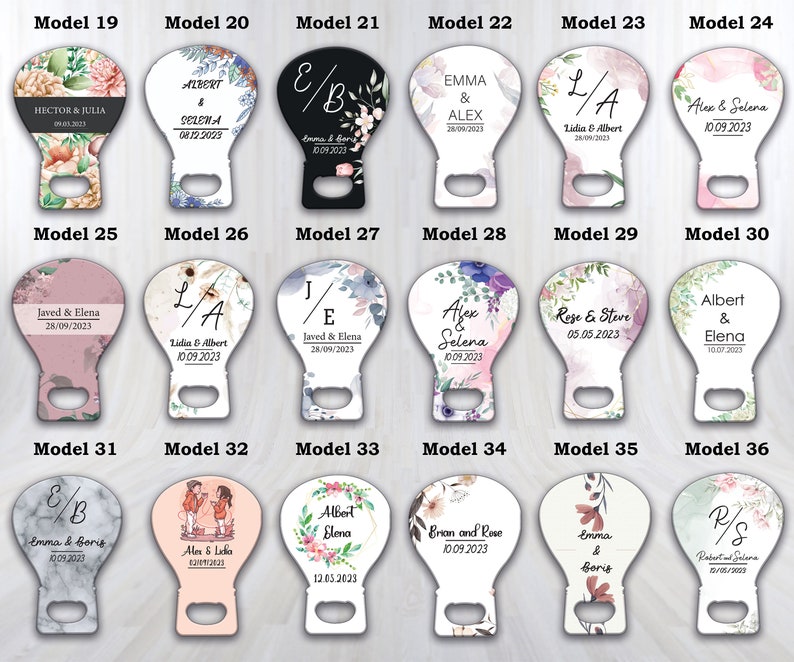 Customizable Wedding Favor Bottle Opener With Opener