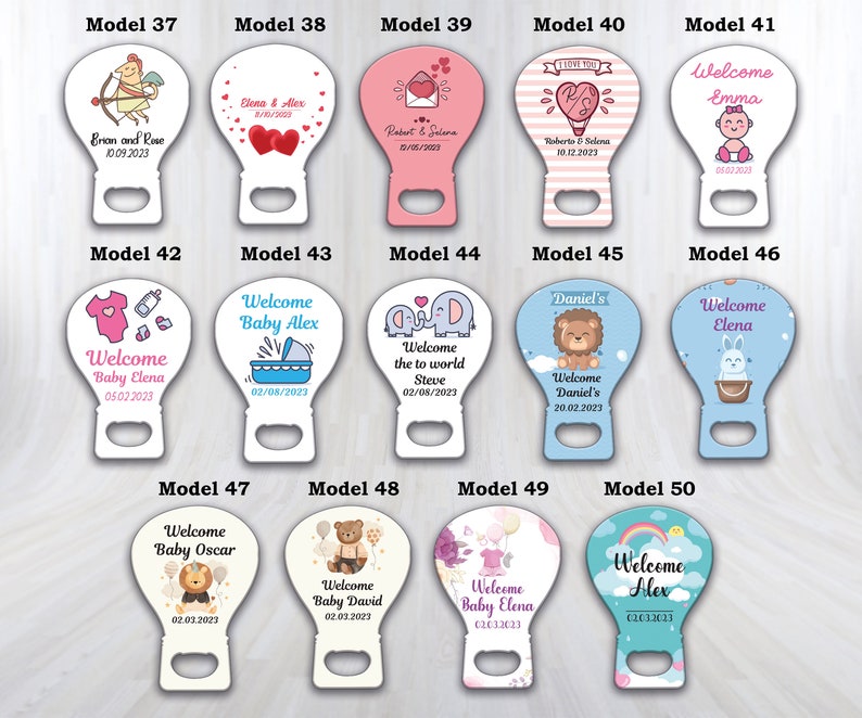 Customizable Wedding Favor Bottle Opener With Opener