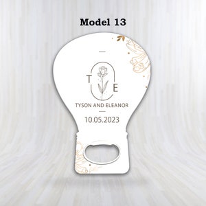 Abridor de botellas de boda personalizable con imán, abrebotellas para invitados, regalo de agradecimiento de boda, regalo de boda personalizado, regalo de boda