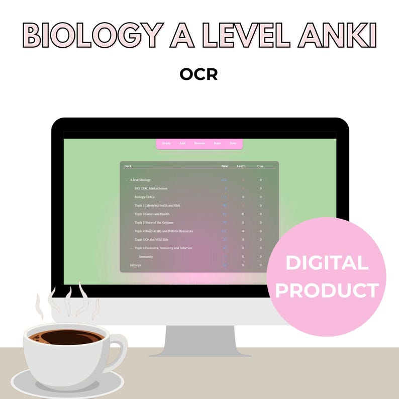 OCR Biology Anki Flashcards – A Level Revision Cards – Digital Download ...