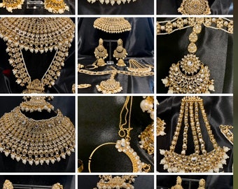 Free shipping Gold complete Bridal set Indian Pakistani Bridal set