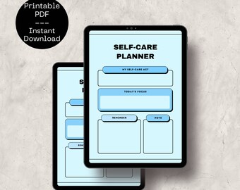 Self Care Planner, Wellness Planner, Self Love Journal, Self-Care Planner Printable, Gratitude Wellness Planner, Self Care Checklist Planner