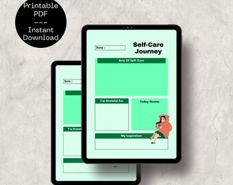 Self Care Planner, Wellness Planner, Self Love Journal, Self-Care Planner Printable, Gratitude Wellness Planner, Self Care Checklist Planner