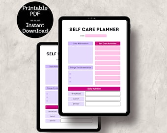 Self Care Planner, Wellness Planner, Self Love Journal, Self-Care Planner Printable, Gratitude Wellness Planner, Self Care Checklist Planner
