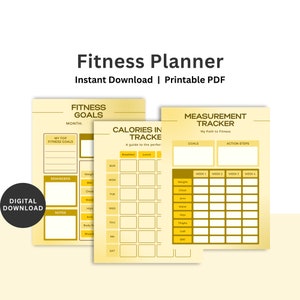 Fitness Printable Template, Minimal Fitness Planner, Workout Tracker, Health Wellness Journal, Fitness Tracker, Printable Workout Routine