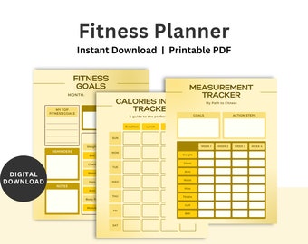 Fitness Printable Template, Minimal Fitness Planner, Workout Tracker, Health Wellness Journal, Fitness Tracker, Printable Workout Routine