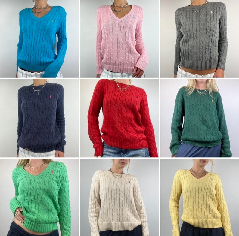 Vintage Ralph Lauren Cable Knit Jumper 画像 2