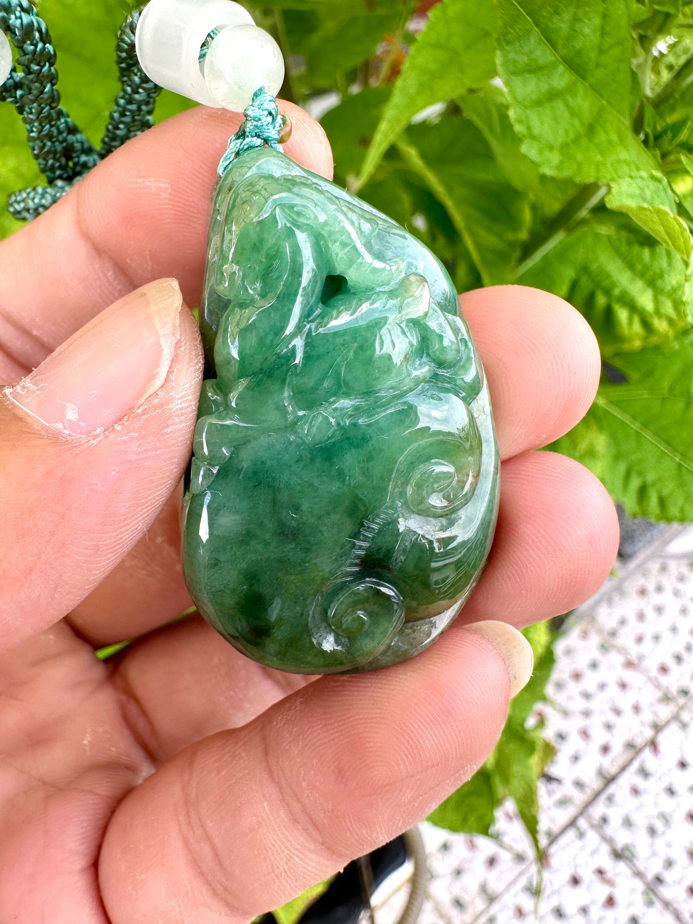 Natural Burmese Icy Translucent Olive Green Jadeite Openwork -  Portugal