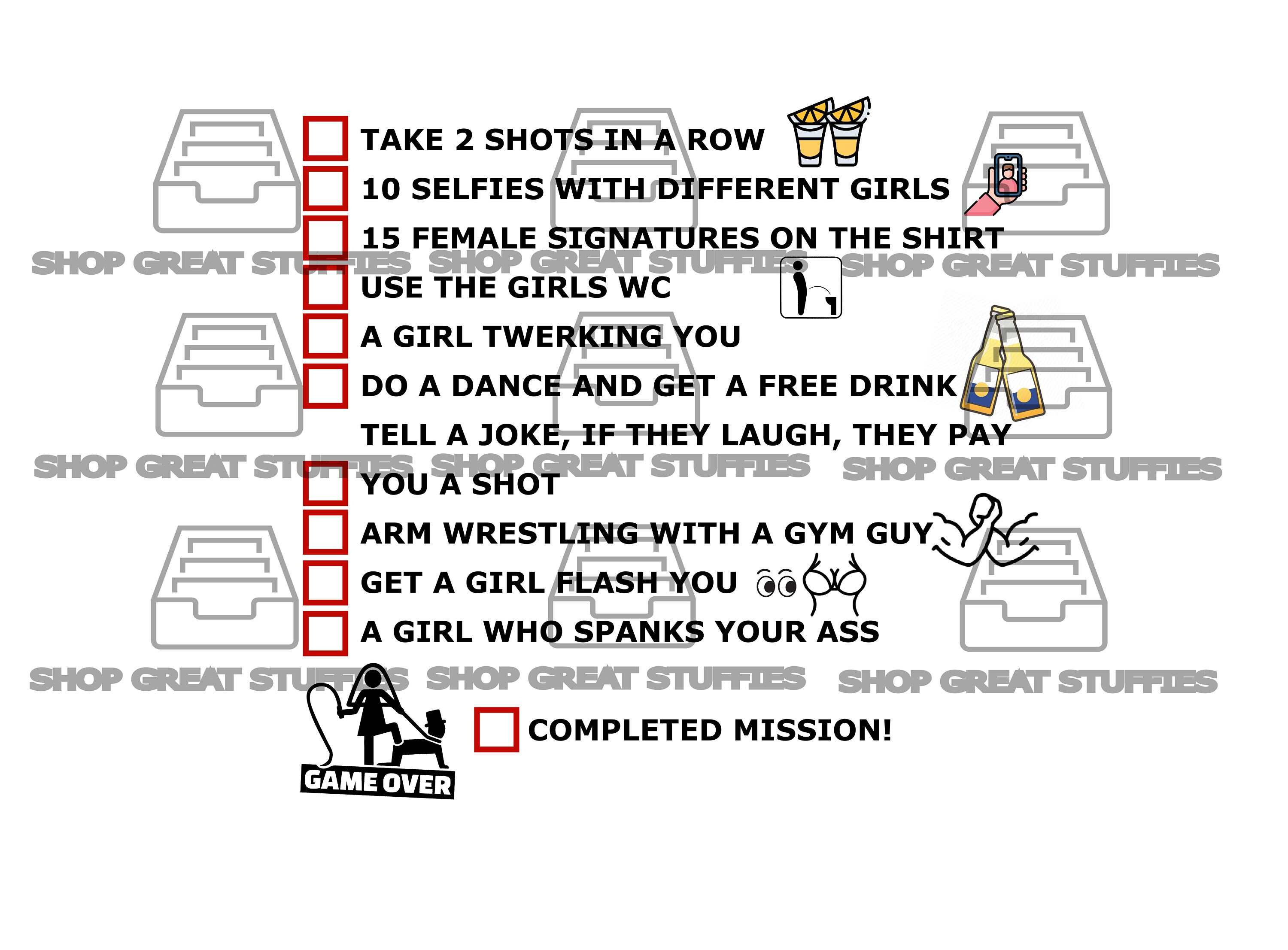 Bachelor Party Checklist File. Checklist to Stick on Bachelor Party T ...