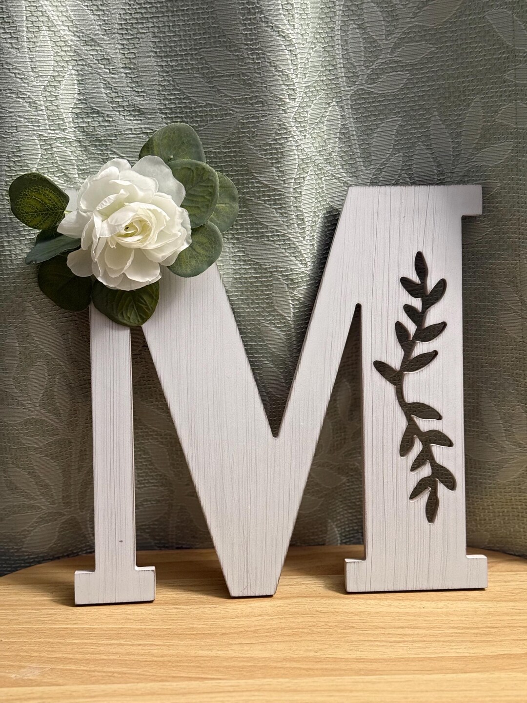 Custom Wood Letter With Florals - Etsy