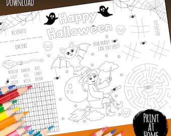 Kids Halloween Activity Sheet Download Puzzle Page