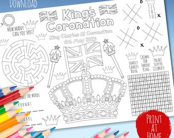 King Charles III Coronation Activity Sheet Download Puzzle Page