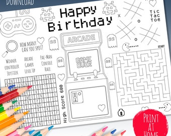 Retro Gaming Activity Sheet Download Puzzle Page