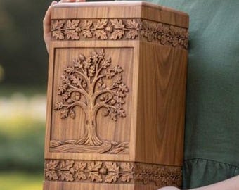 Palisander Urne | Handgefertigte Baum des Lebens Box, Gedenkurne