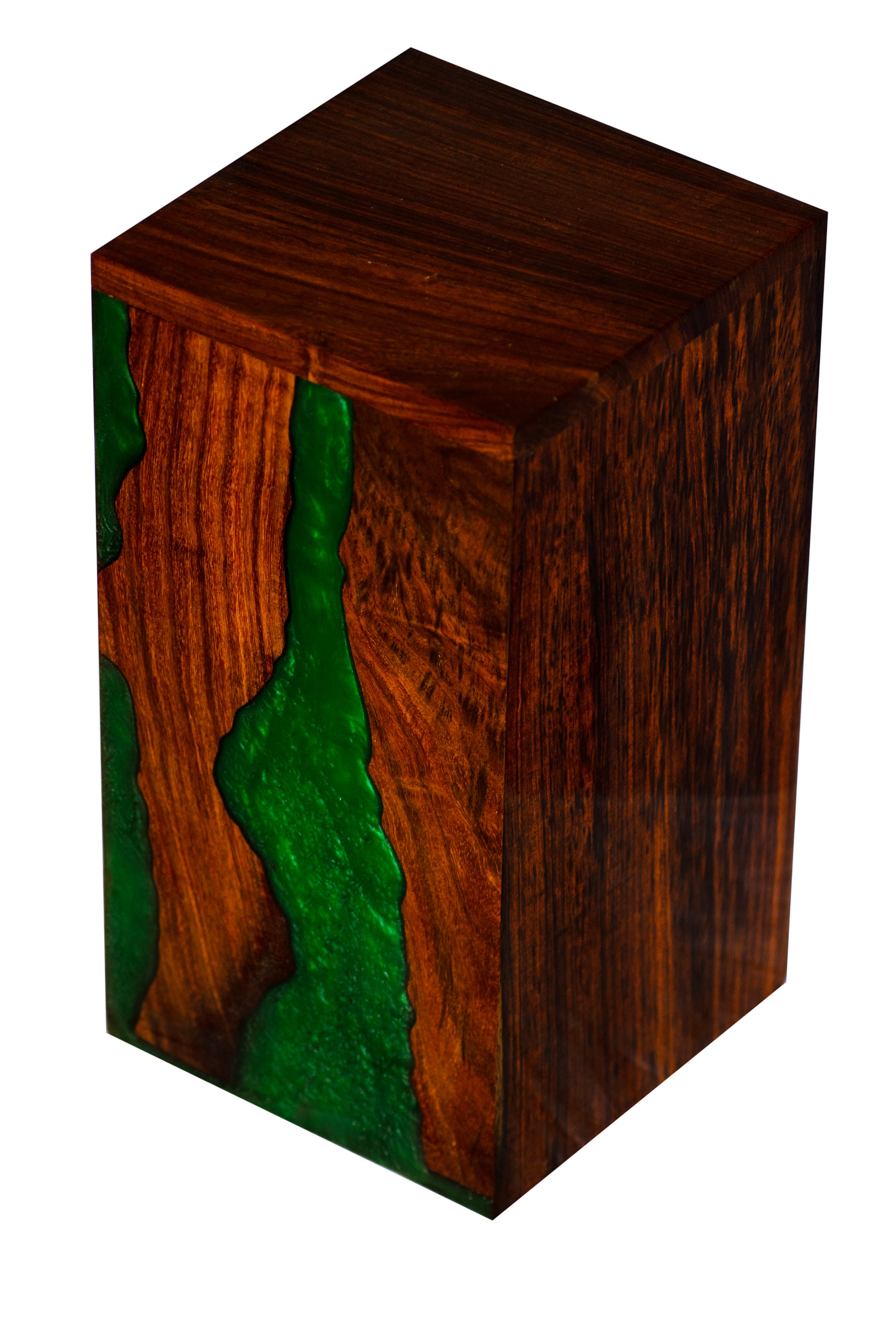 Personalized Wooden Cremation Urn – Rosewood & Epoxy Resin Keepsake For Ashes (Large, Up To 250 Lbs)