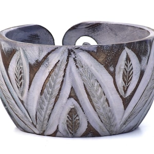 Handcrafted Wooden Yarn Bowl: Knitting Crochet Organizer