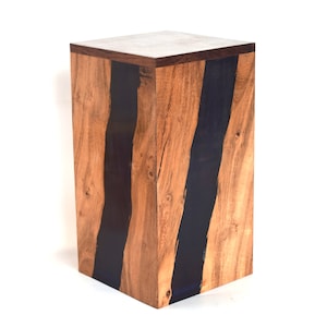 Handcrafted Rosewood Cremation Urn with Black Resin Inlay