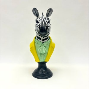 Pop Art Zebra Statue, Zebra Animal Bust, Animal Art Decor, Gift Shop, Home Decoration