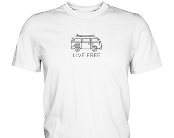 Live Free Camping T-Shirt | Vanlife T-Shirt | Camping T-Shirt | VW Bulli T-Shirt | Road Trip T-Shirt | Happy Camper | Camper Van