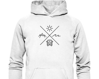 Camper Lifestyle Hoodie | Vanlife Hoodie | Camping Hoodie | Road Trip Hoodie | Wanderlust Hoodie | Happy campers | VW Bulli