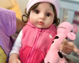 18 Inches Lifelike Baby Dolls Girls Baby Dolls Cute Smile,Gift for 3+ Year Old Girls,Real Pictures ,Hand Made Girl/Boy Doll