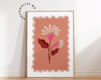 Flower Illustration | Abstract Floral | Playroom Artwork | Nursery Decor | Colourful Print | Childs Print | Bright Floral