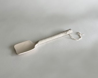 Handmade Textured Organic Ceramic Serving Spoon- Beige