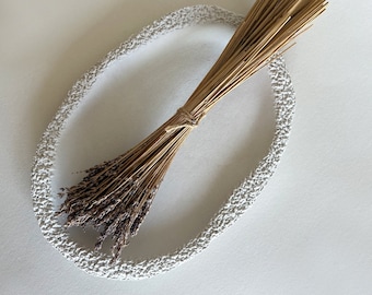 Handmade White Ceramic Serving Platter: Textured Stoneware Fruit Bowl
