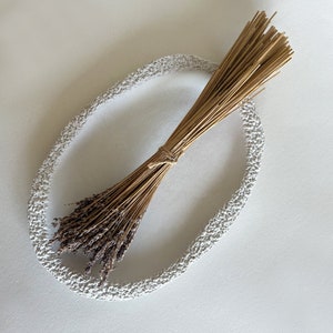 Oval Esstisch Herzstück, Servierplatte, Obstschale, handgemachte Keramik strukturiertes Steinzeug, natürlich rustikal nordisch, Wohngeschenk - Weiß