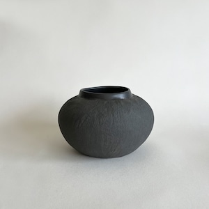 Black vase, Modern contemporary vase, Vases for flowers, handmade ceramic stoneware textured wabi sabi art, home decor- Medium, Black