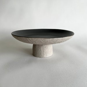 Large dining table centrepiece, serving platter, fruit bowl, handmade ceramic textured stoneware, natural rustic nordic, Home gift-Charcoal
