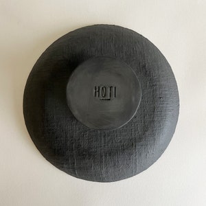 Handmade Textured Organic Ceramic Large Tray Black image 8