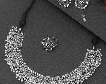 Handmade Oxidized Ghungroo Choker Set | Indian Jewelry