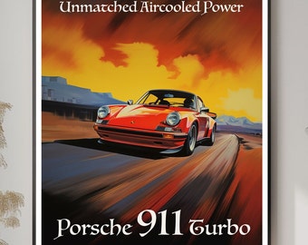 PORSCHE 911 TURBO - Fine Art Collectible Print Poster Limited 1 of 1000 A1