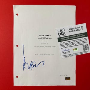 HARRISON FORD Authentic Hand-Signed Star Wars Script/Screenplay + LAR CoA Rare
