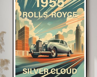 1955 ROLLS-ROYCE Silver Cloud - Fine Art Collectible Print Poster Limited 1 of 1000 A1