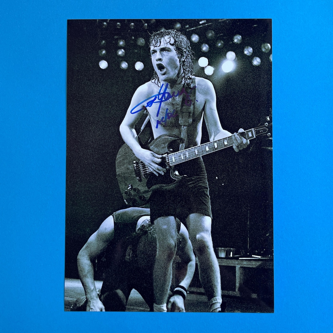 Angus Young AC/DC Signed Photo Authentic Autograph With COA - Etsy
