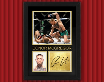 CONOR MCGREGOR Display Case w Reproduced Autograph Signature Framed Unique Gift