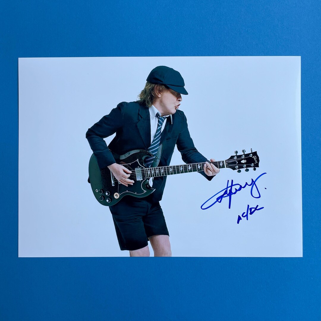Angus Young AC/DC Signed Photo Authentic Autograph With COA - Etsy