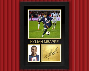 KYLIAN MBAPPE / PSG Display Case w Reproduced Autograph Signature Framed Unique Gift