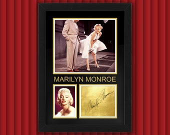 MARILYN MONROE Display Case w Reproduced Autograph Signature Framed Unique Gift