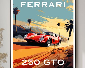 FERRARI 250 GTO - Fine Art Collectible Print Poster Limited 1 of 1000 A1